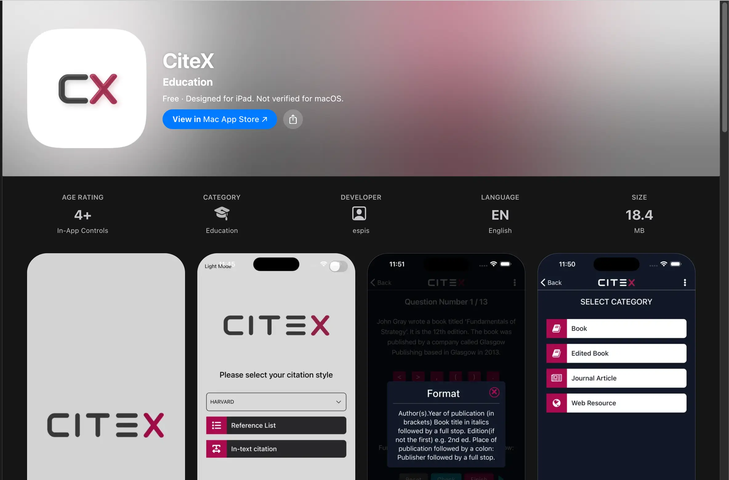 CiteX iOS preview